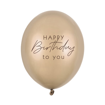 Globos Feliz Cumpleaños Oro 30cm 6pcs