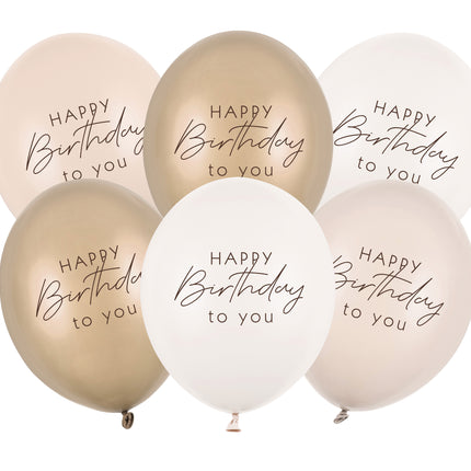 Globos Feliz Cumpleaños Nude 30cm 6pcs