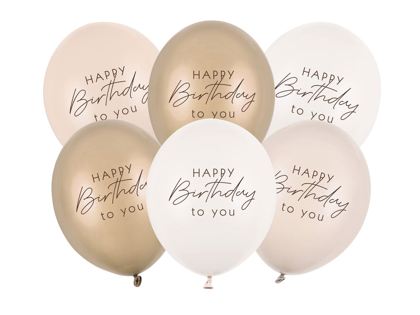 Globos Feliz Cumpleaños Nude 30cm 6pcs