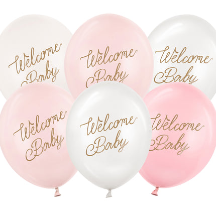 Globos Hello Baby Rosa 30cm 6pcs