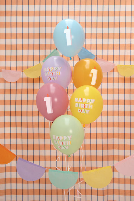 Globos 1 Año 30cm 6pcs