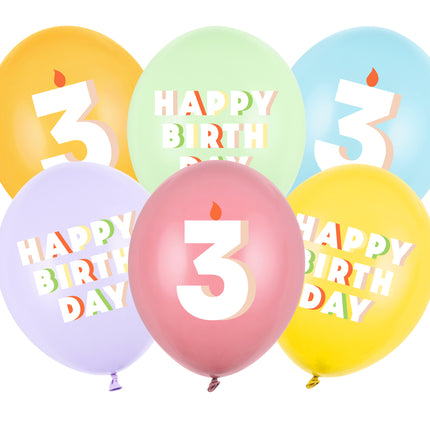Globos 3 Años 30cm 50pcs