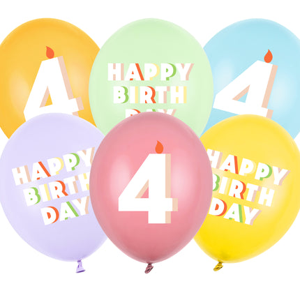 Globos 4 años 30cm 6pcs