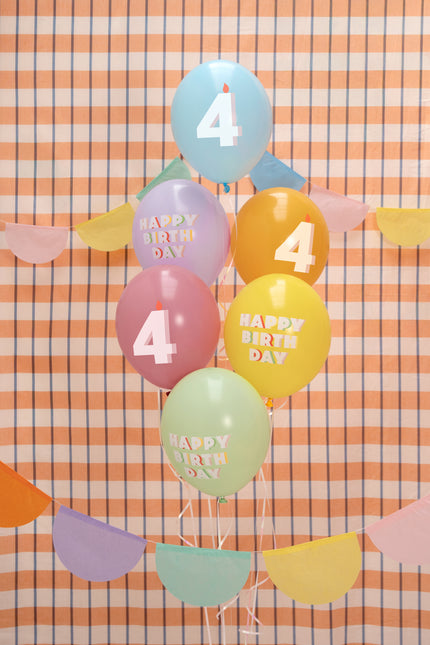 Globos 4 años 30cm 6pcs
