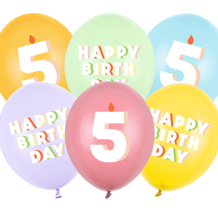 Globos 5 años 30cm 6pcs