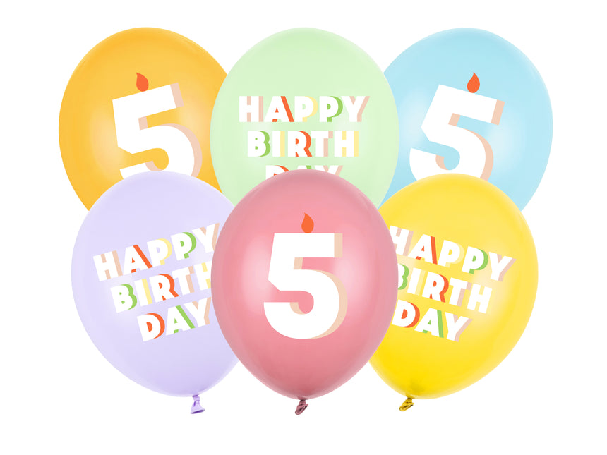 Globos 5 años 30cm 6pcs