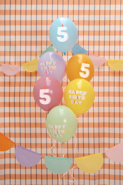 Globos 5 años 30cm 6pcs
