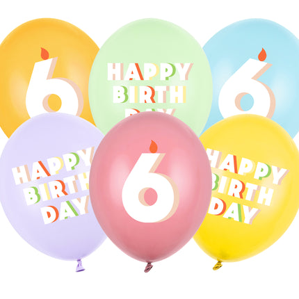Globos 6 Años 30cm 50pcs
