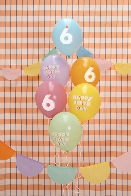 Globos 6 Años 30cm 50pcs