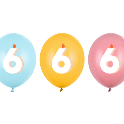 Globos 6 Años 30cm 50pcs