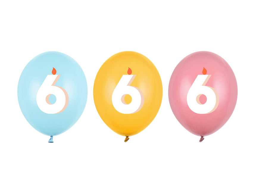Globos 6 Años 30cm 50pcs