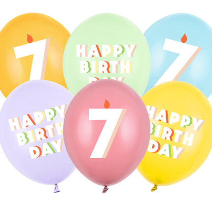 7 Años Globos 30cm 6pcs