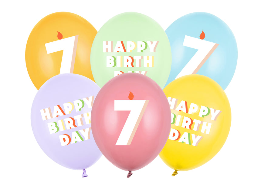 7 Años Globos 30cm 6pcs