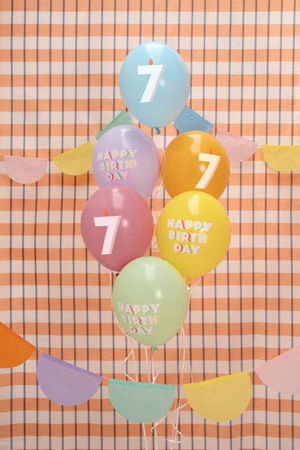 7 Años Globos 30cm 6pcs