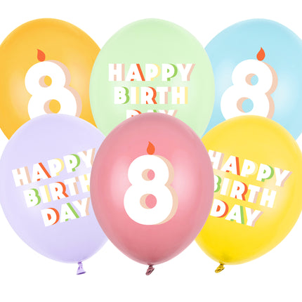 Globos 8 años 30cm 6pcs