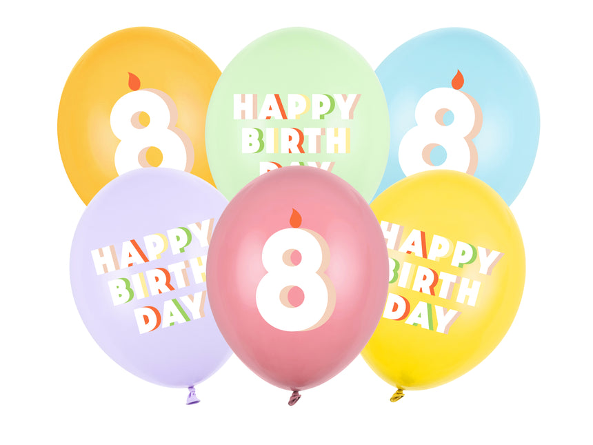 Globos 8 años 30cm 6pcs