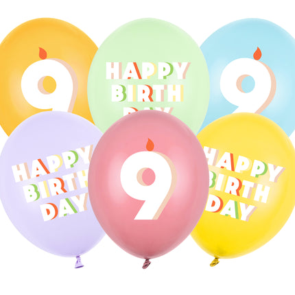 9 Años Globos 30cm 50pcs