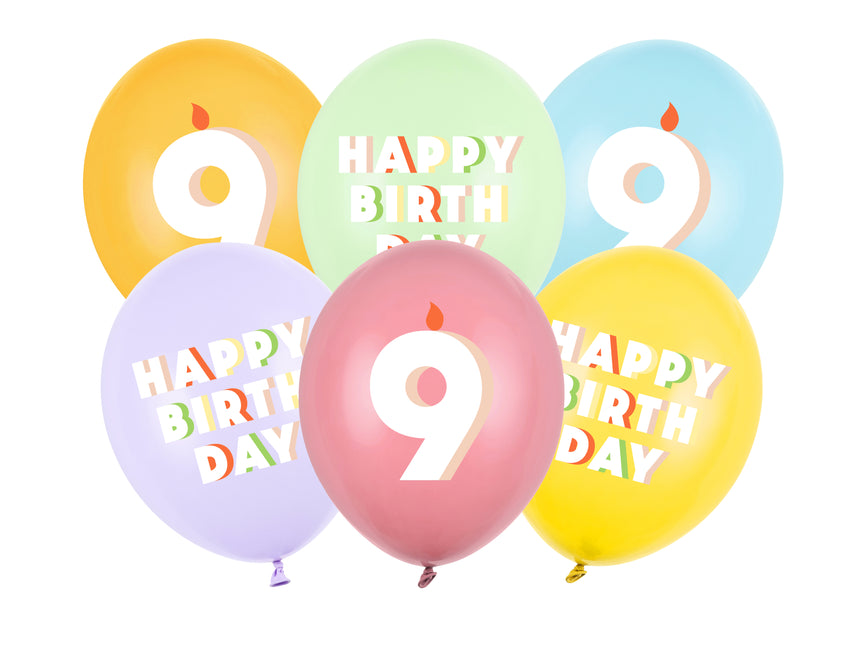 9 Años Globos 30cm 50pcs