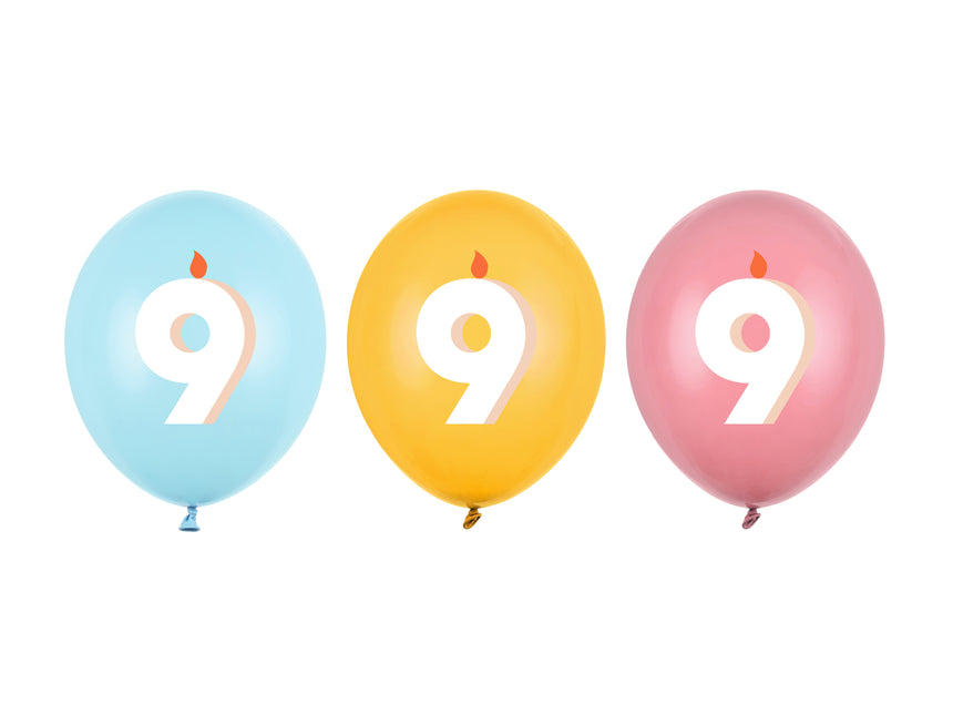 9 Años Globos 30cm 50pcs