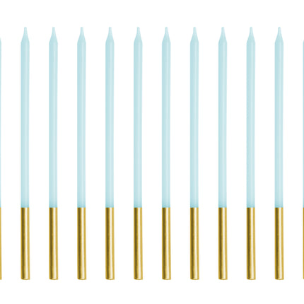 Vela Oro Azul 14cm 12uds