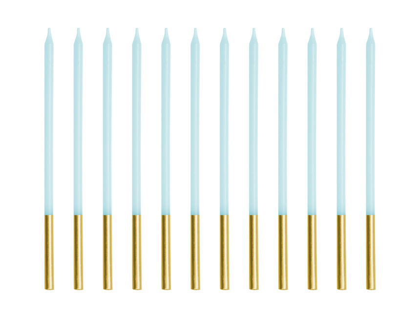 Vela Oro Azul 14cm 12uds
