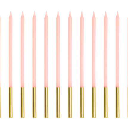 Vela Oro Rosa 14cm 12uds