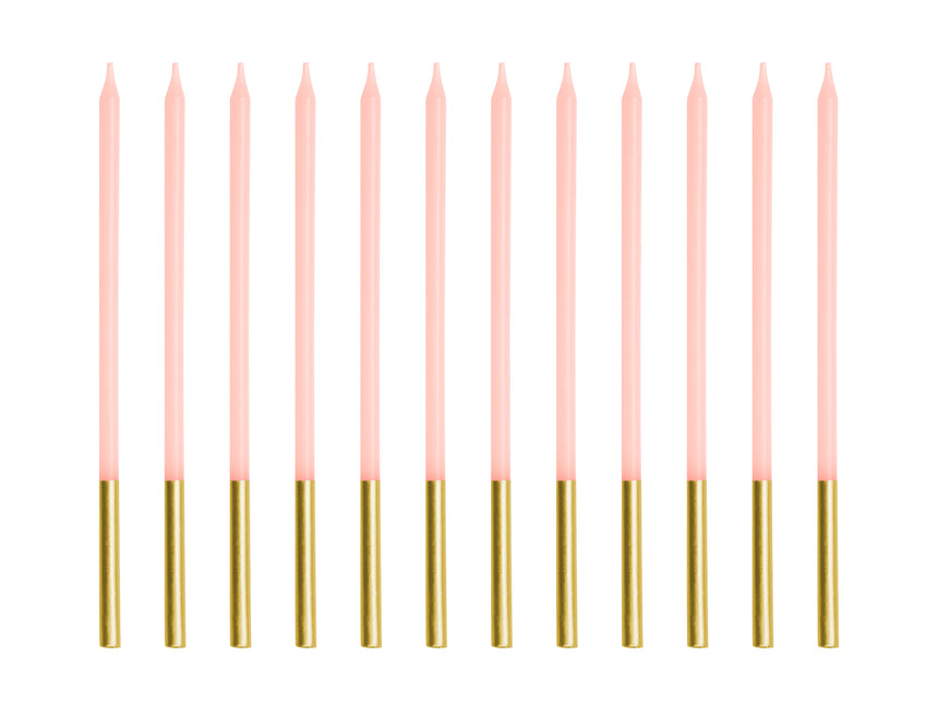 Vela Oro Rosa 14cm 12uds