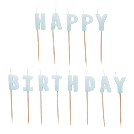 Vela de Feliz Cumpleaños Azul 13pcs