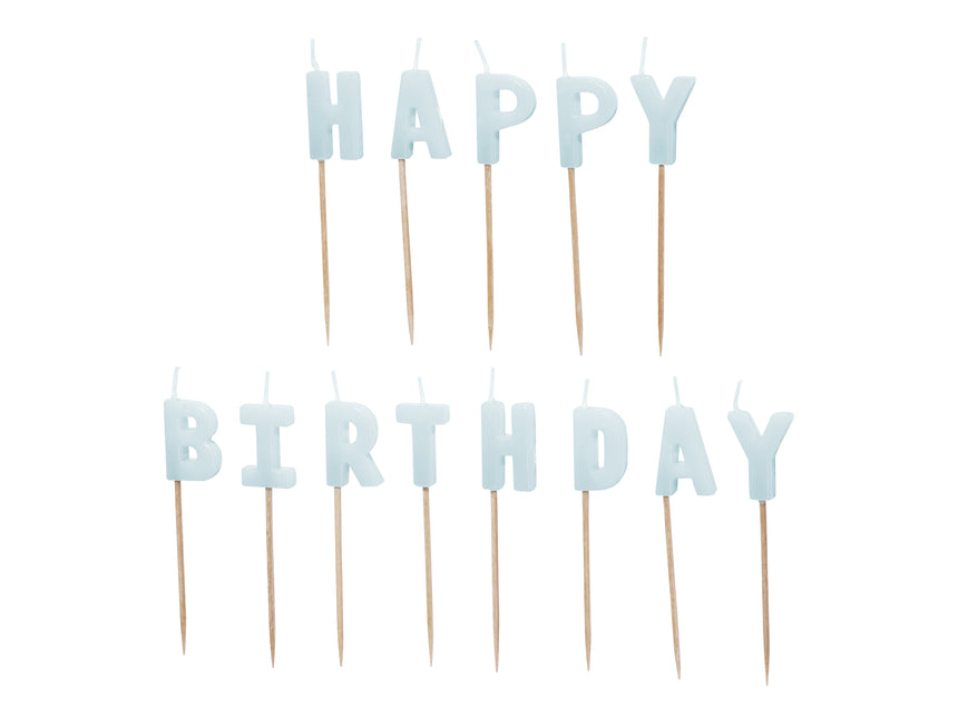 Vela de Feliz Cumpleaños Azul 13pcs