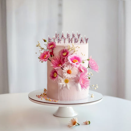 Velas Feliz Cumpleaños Rosa 7cm