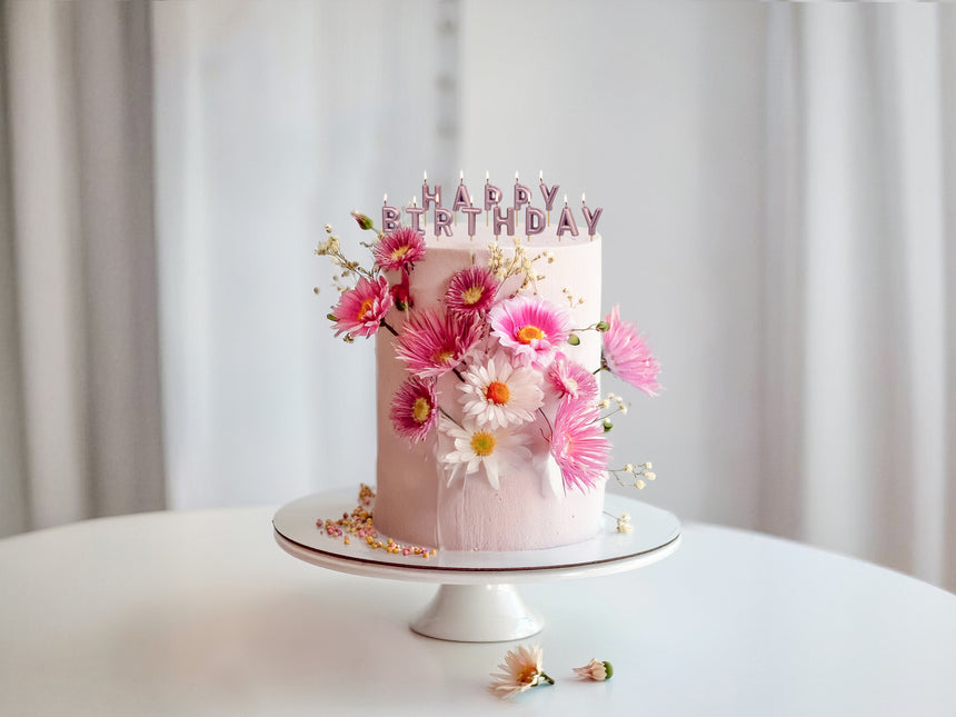 Velas Feliz Cumpleaños Rosa 7cm
