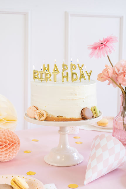 Velas de feliz cumpleaños doradas