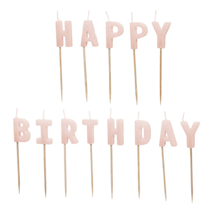 Vela Feliz Cumpleaños Rosa 13pcs