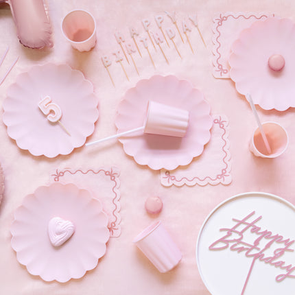 Vela Feliz Cumpleaños Rosa 13pcs