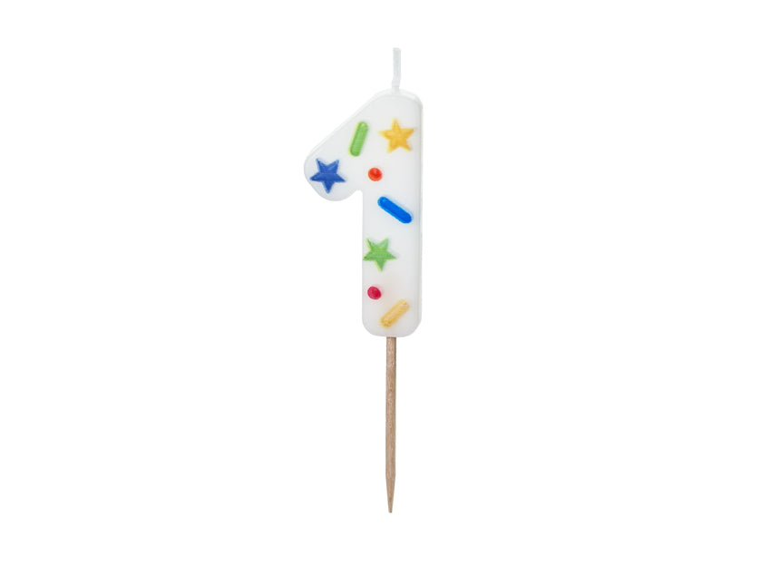 Vela de 1 año de color 10cm