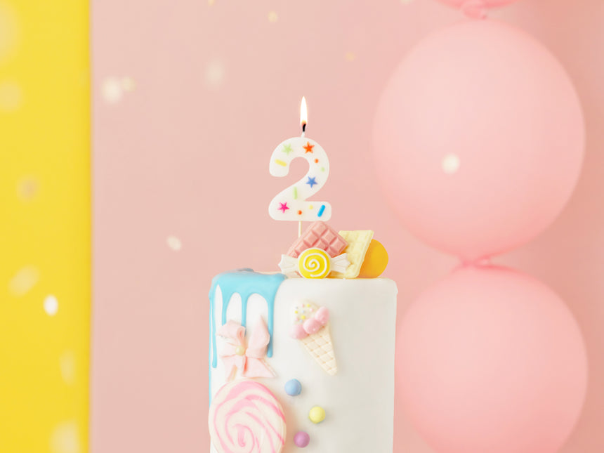 Vela de 2 años de color 10cm
