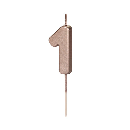 Vela 1 Año Oro Rosa 9cm