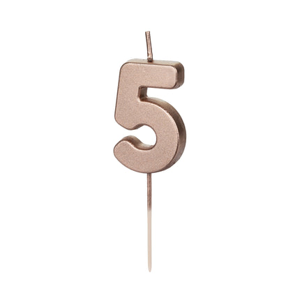 Vela 5 Años Oro Rosa 9cm