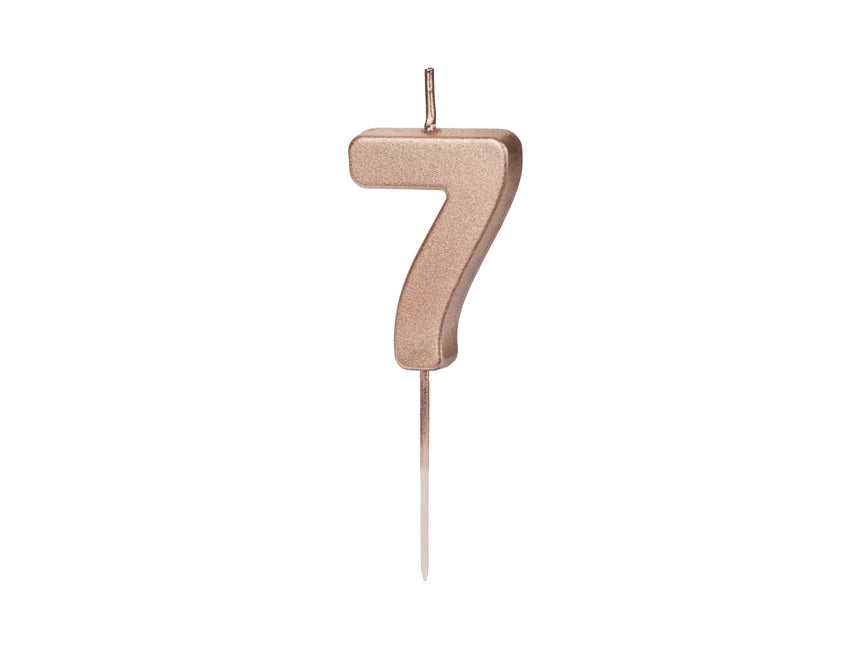 Vela 7 Años Oro Rosa 9cm