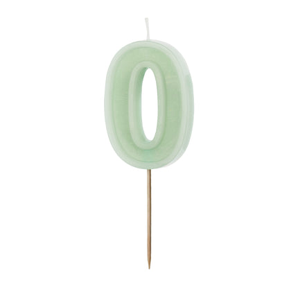 Vela 0 Año Verde Menta 10cm