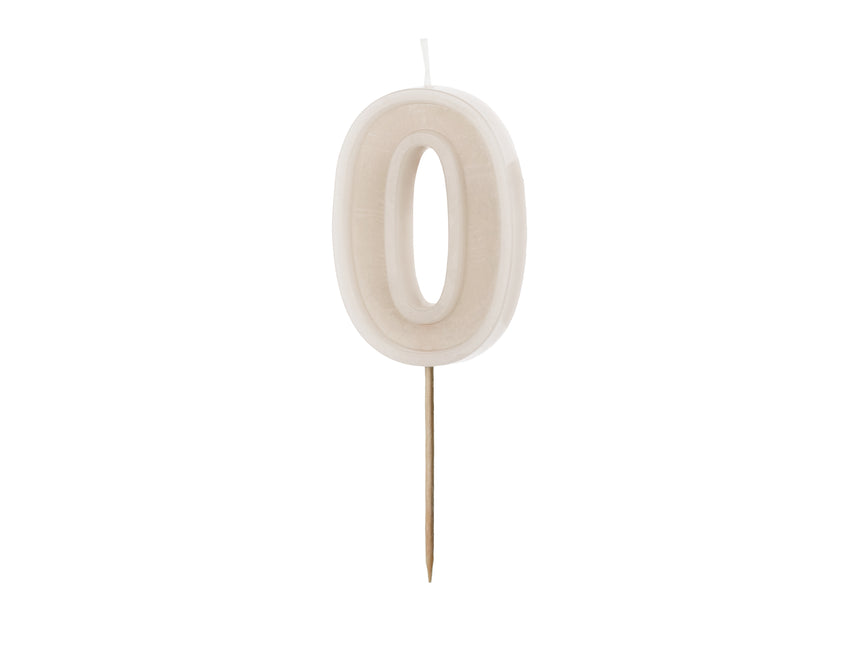 Vela 0 Años Beige 10cm