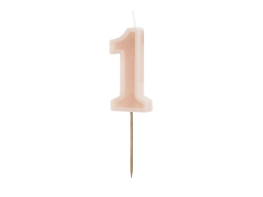 Vela de 1 Año Rosa 10cm