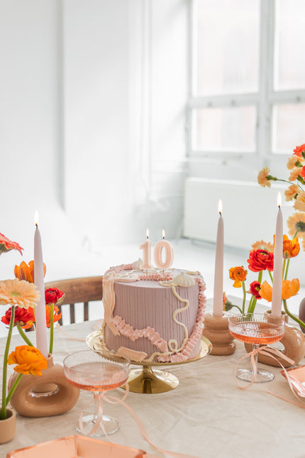 Vela de 1 Año Rosa 10cm