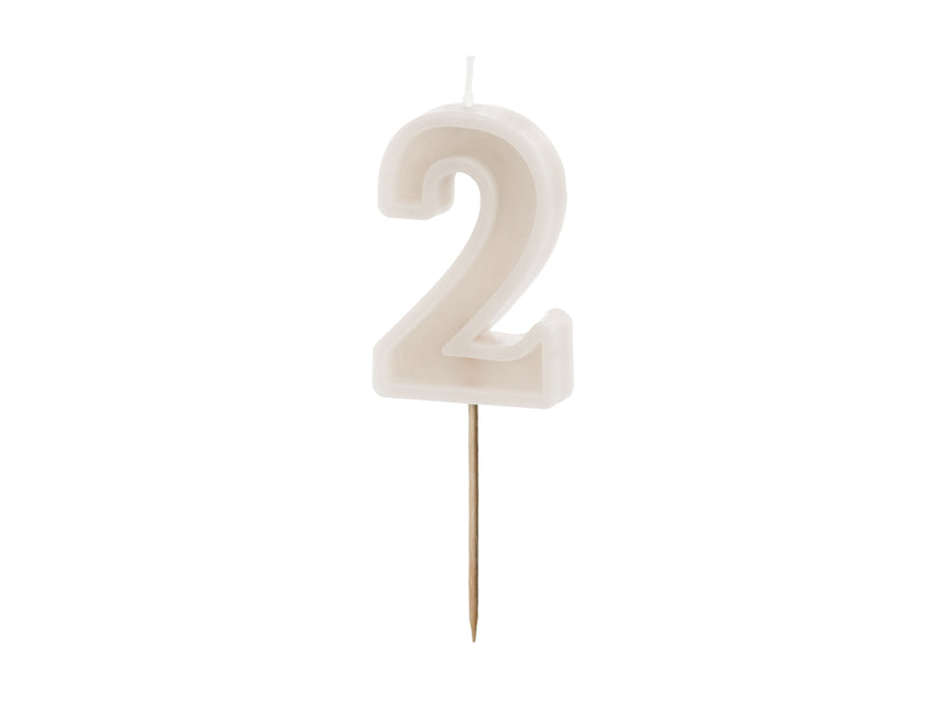 Vela 2 Años Beige 10cm