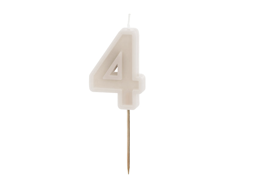 Vela 4 Años Beige 10cm
