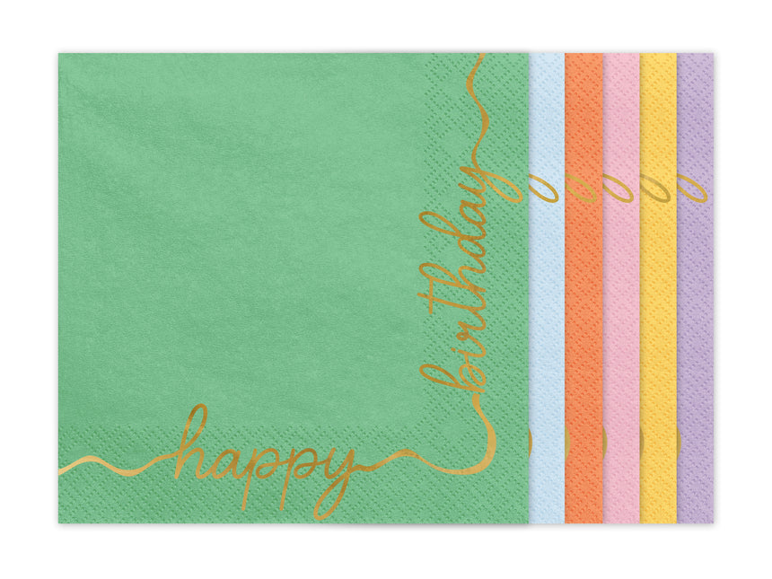 Servilletas Feliz Cumpleaños 33cm 12ud