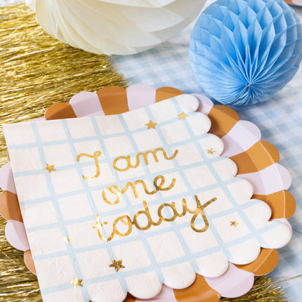 Servilletas I am one today Osito beige,33cm