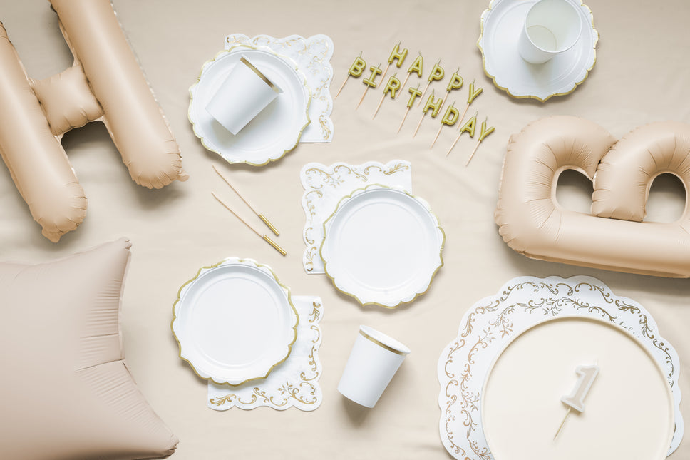 Servilletas Oro Blanco Adorno 33cm