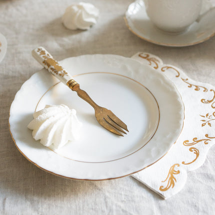 Servilletas Oro Blanco Adorno 33cm