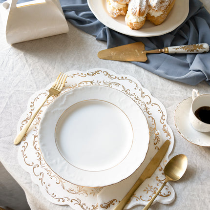 Servilletas Oro Blanco Adorno 33cm